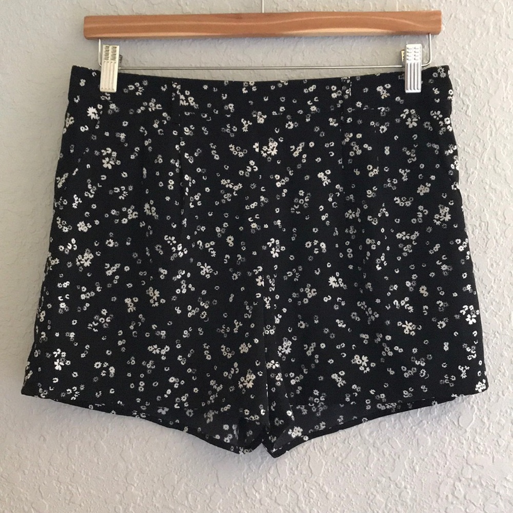 LC Black with White Flowers Shorts